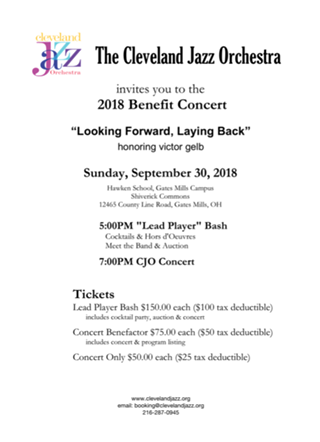 Image: Cleveland Jazz Orchestra Annual Benefit, 9/30
