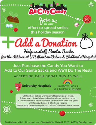 Image: ALL CITY CANDY COLLECTING DONATIONS TO FILL SANTA SACKS FOR PATIENTS AT UH RAINBOW BABIES & CHILDREN&rsquo;S HOSPITAL