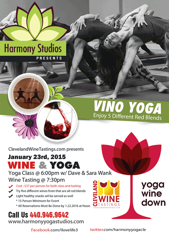 Image: Wine & Yoga Event @ Harmony Yoga Studios