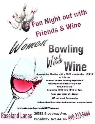 Image: Woman Bowling with Wine League