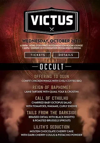Image: VICTUS Dinner Series at Foundation Room: Occult
