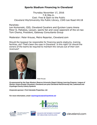 Image: "Sports Stadium Financing in Cleveland" forum