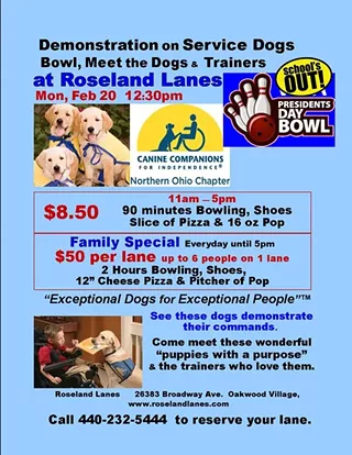 Image: Bowling & Demonstration on Service Dogs