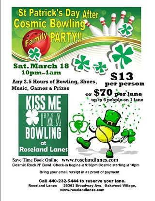 St Patrick's Day After Cosmic Bowling Party