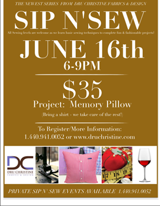Image: Sip N Sew: Memory Pillow