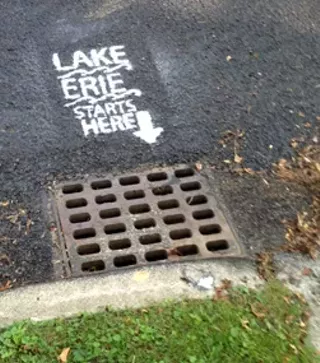 Image: Doan Brook Watershed Partnership Storm Drain Stenciling