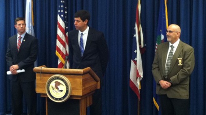 U.S. Attorney Steven Dettelbach announces charges against a trio of Ashland creeps June 18.