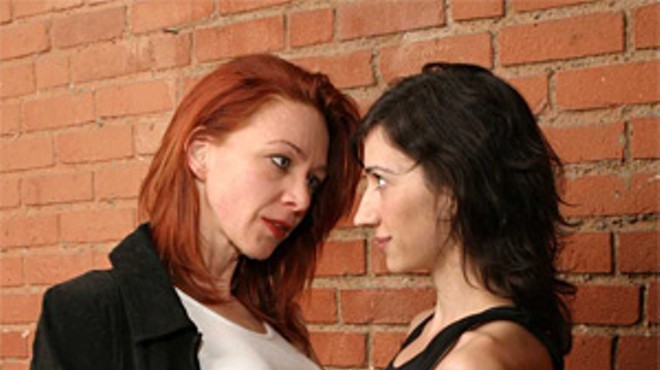 Waiting to inhale: Tracee Patterson (left) smolders for an intrigued Jodi Dominick.