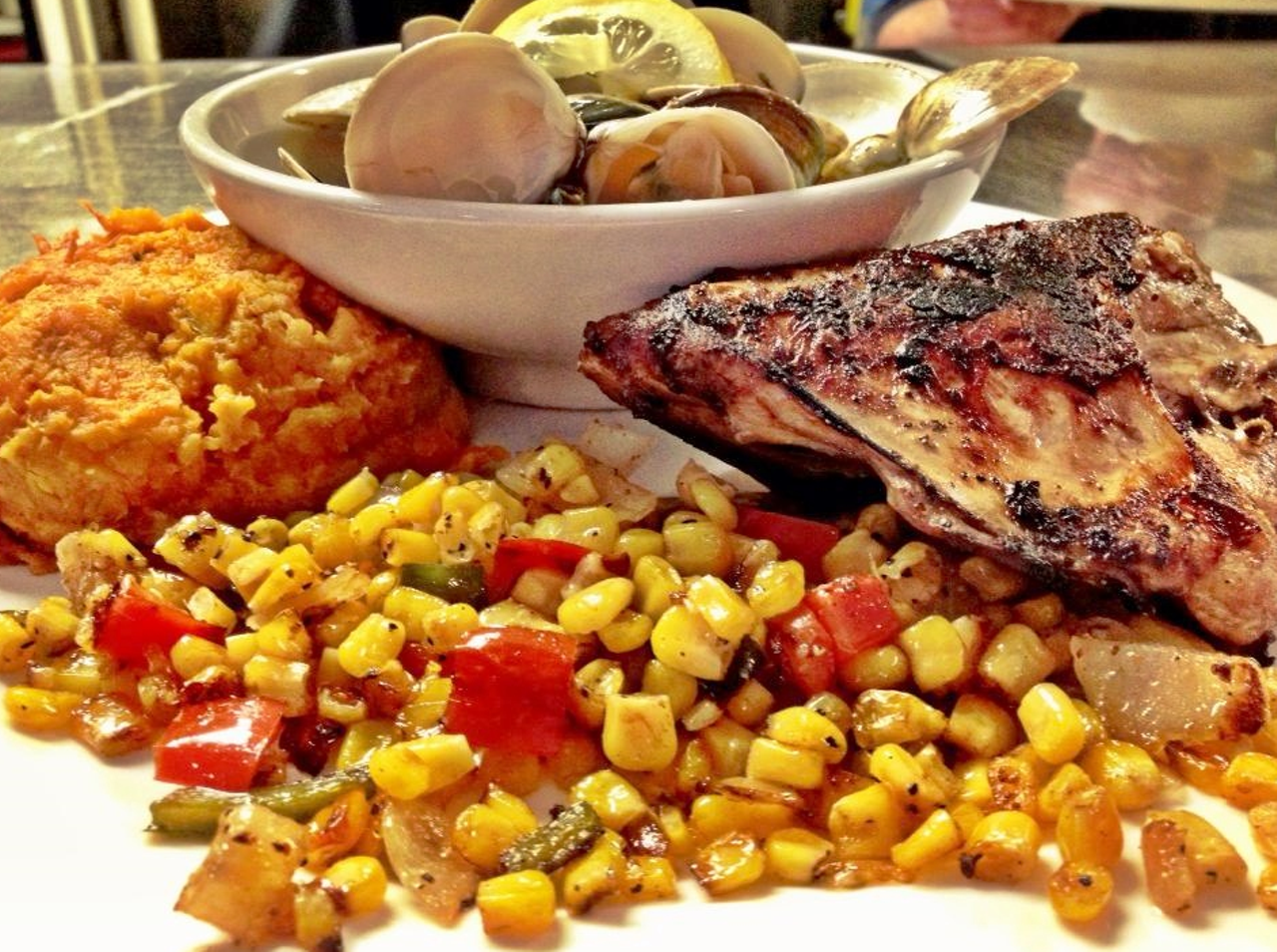 When: Every Saturday in October from 4 p.m. – 10 p.m.
Menu: 1 lb. of clams, mesquite chicken, mashed sweet potatoes, southwest corn, and homemade bread (substitute an eight-ounce steak for $3.99).
Price: $17.00
No reservations required. Find Grumpy’s at 2621 W 14th Street, Tremont, and at (216) 241-5025.