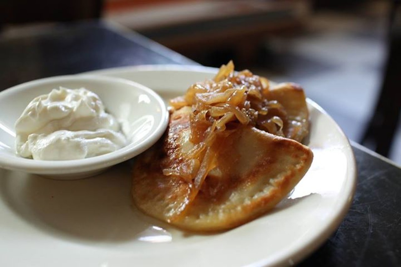 Prosperity Social Club - 1109 Starkweather Dr.
Made the traditional way, Prosperity's pierogies are stuffed with dry ricotta and topped with sauteed onions and melted cheese. Definitely worth a visit. (Photo via Facebook)