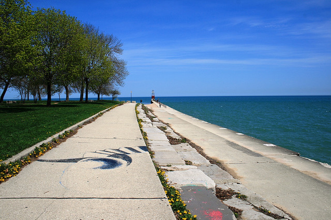 EDGEWATER BEACH
Between Memorial Shoreway and Lake Erie (West Side)
At the base of Edgewater Park sits Edgewater Beach, ideal for diners looking for an escape from the typical Cleveland views. Here, lunchgoers can trade the trees and architecture for sand and waves as the beach looks onto Lake Erie. Though swimming and sunning is an option, the beach also provides picnic tables and benches for quick eaters who don&#146;t prefer getting sand in their shoes. 
(Photo courtesy of Flickr user Christa Lohman)