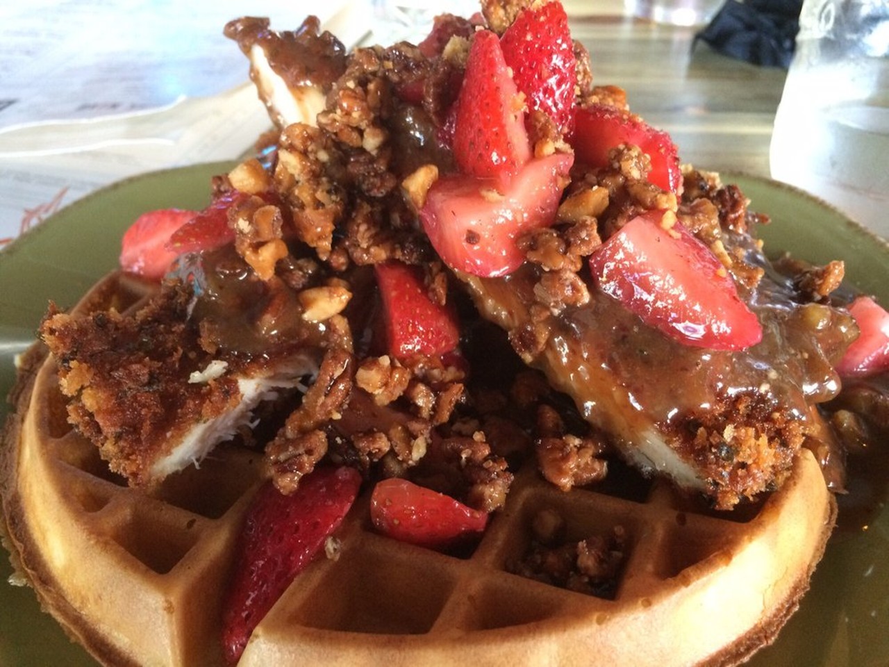 Chicken and waffles - Punch Bowl Social - 1086 W 11th St