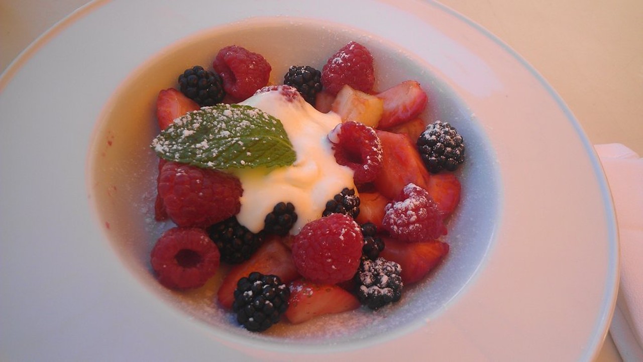 Mixed berries with cr&egrave;me fra&iuml;che - L&#146;Albatros - 11401 Bellflower Rd