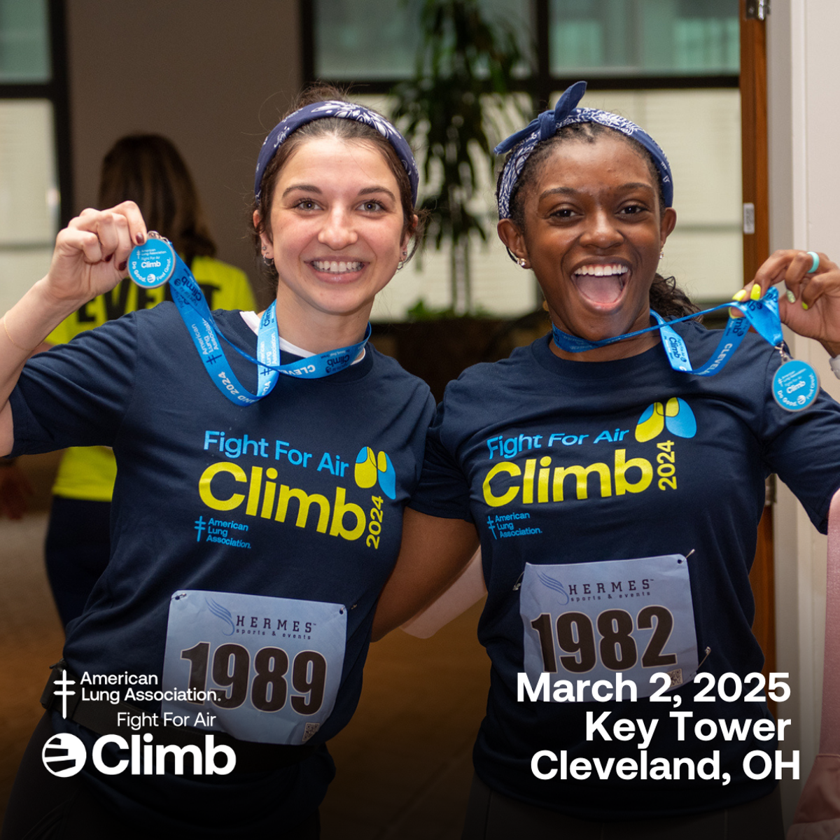 Medals earned, goals achieved! 💪🏅 #ClimbCleveland #LungHealthChampions