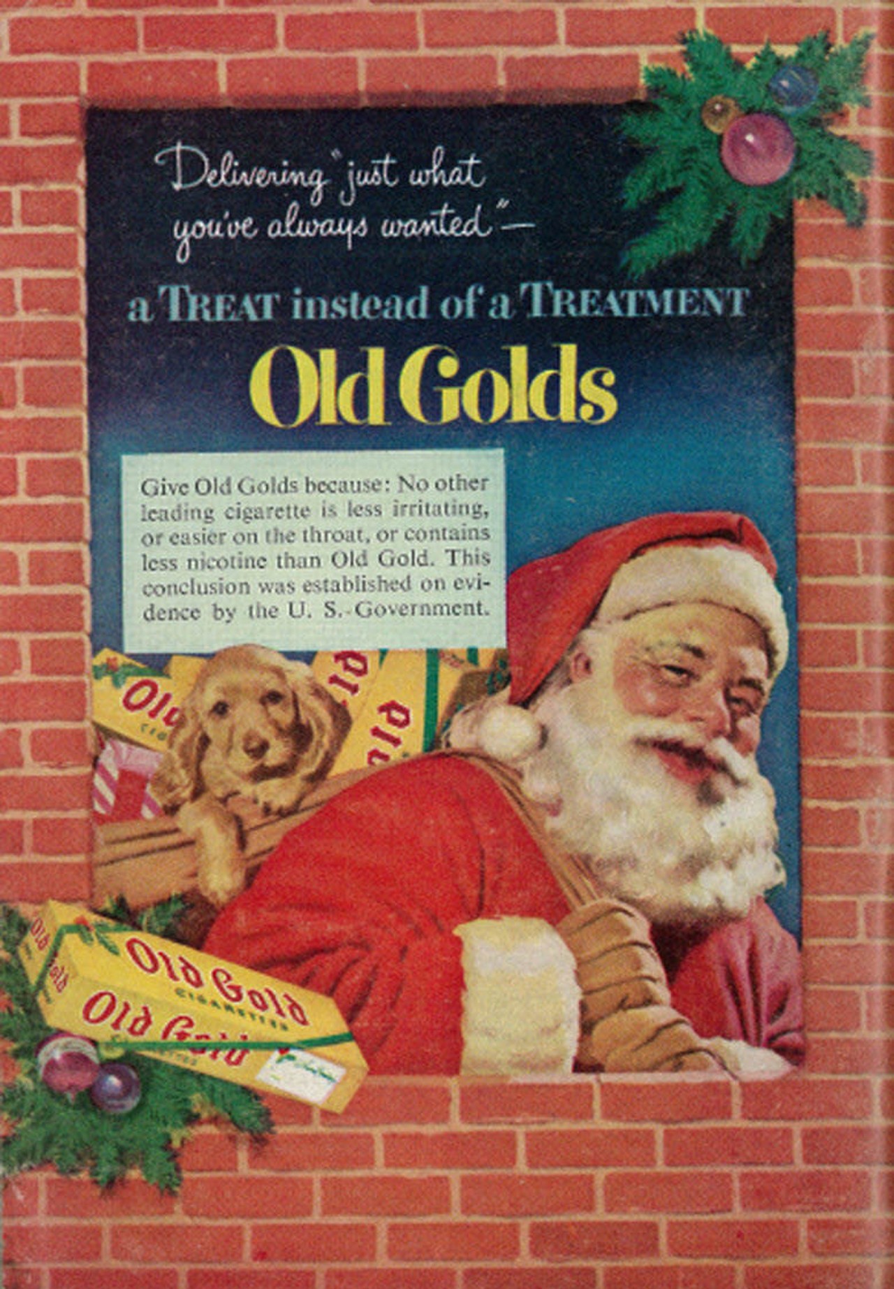 Old Gold Cigarettes with Santa, 1952 (Photo via Classic Film, Flickr Creative Commons)
