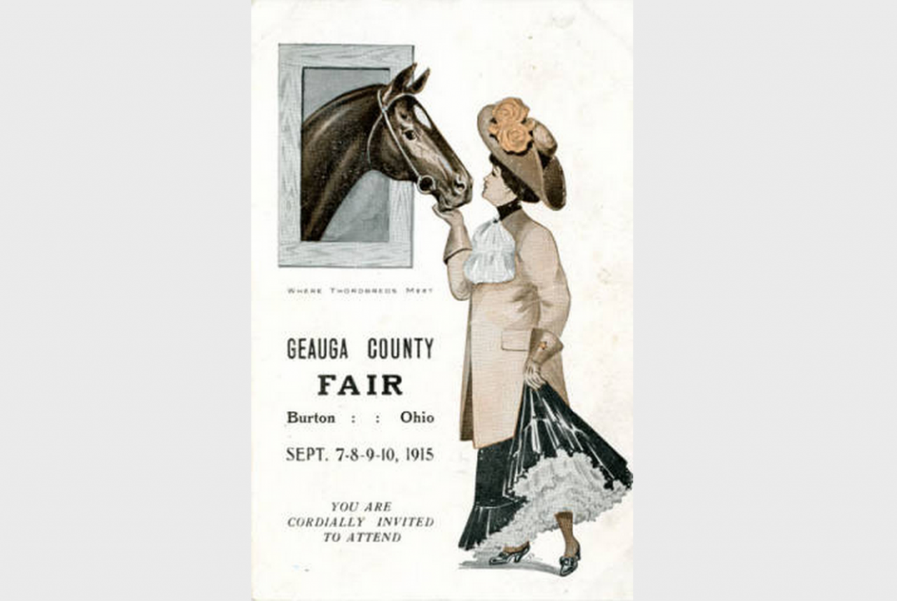 Advertisement for the Great Geauga County Fair held in Burton, OH in 1915.