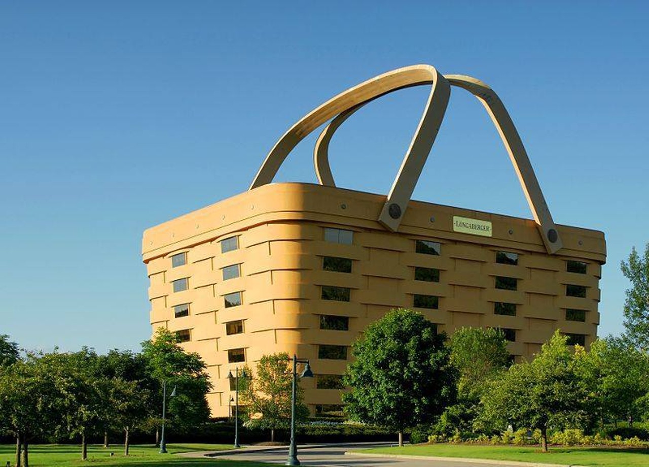  The World&#146;s Largest Basket
1500 East Main St., Newark
This giant basket housed the Longaberger Company until 2014, when the company moved out and eventually shut down after 100 years in business. Fear not, the basket is still there, about 150 miles southwest of Cleveland, halfway between Zanesville and Columbus. The basket building was sold for $1.2 million to a developer at the end of 2017 and will be used for something soon.
Photo via Longaberger/Facebook