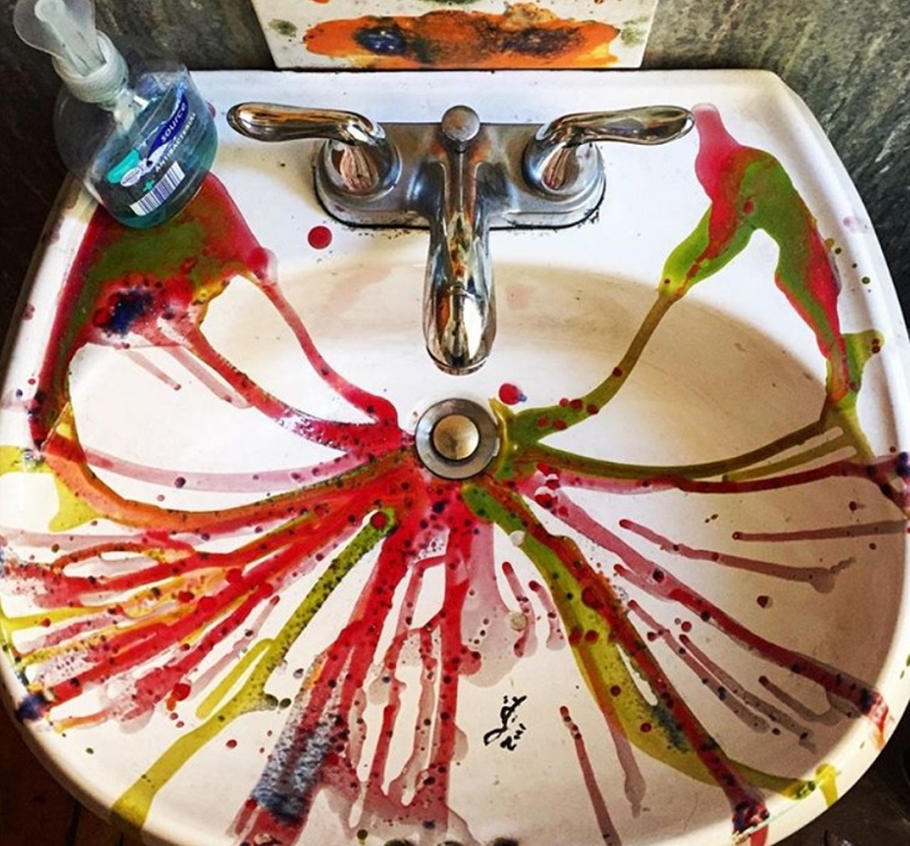 Algebra Tea House
2136 Murray Hill Rd., 216-421-9007
Algebra Tea House&#146;s quirky interior looks like an artsy person&#146;s fever, almost too good to be true. And the cozy bathroom is the same, paint splatters and all.
Photo via elizapoor114/Instagram