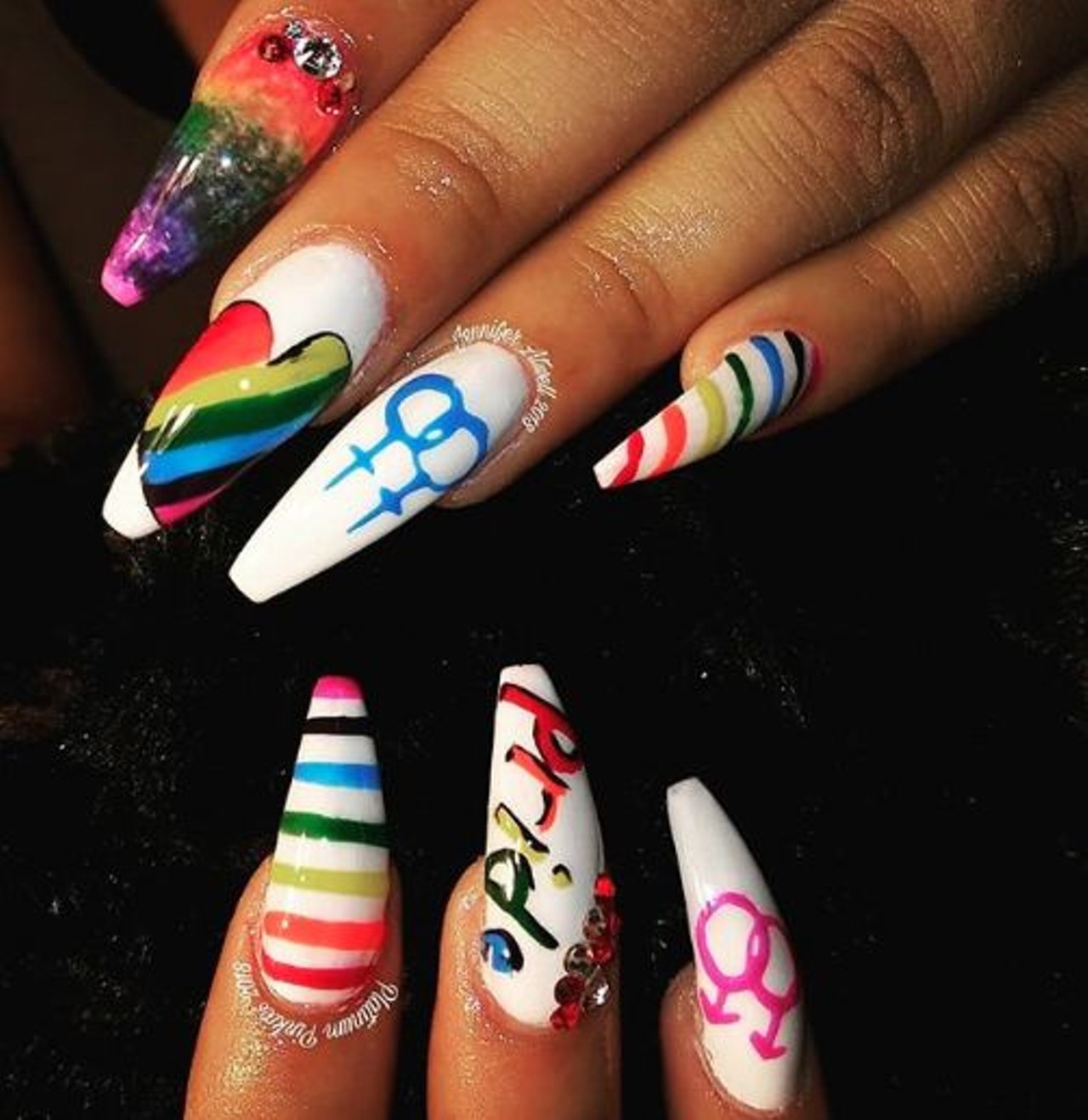  platinumpinkies
(567) 241-3618 (Text only)
Jennifer Atwell is a hairstylist and nail artist. She&#146;s done nurse-themed nails, Parisian-themed nails, LGBTQ pride-themed nails and much more.
Photo via platinumpinkies/Instagram