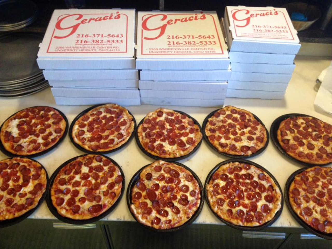  Geraci&#146;s
2266 Warrensville Center Rd., University Heights
For over 60 years, Geraci&#146;s, which has been owned by just one family throughout its storied history, has been serving up delicious pizzas to University Heights residents. This Summer, they&#146;ll expand further east to Pepper Pike, but the pizza will stay the same. The thick-cut pepperoni is the star of the show here, and the 3x2 pizza is to die for, with triple pepperoni and double sauce.
Photo via Scene Archives