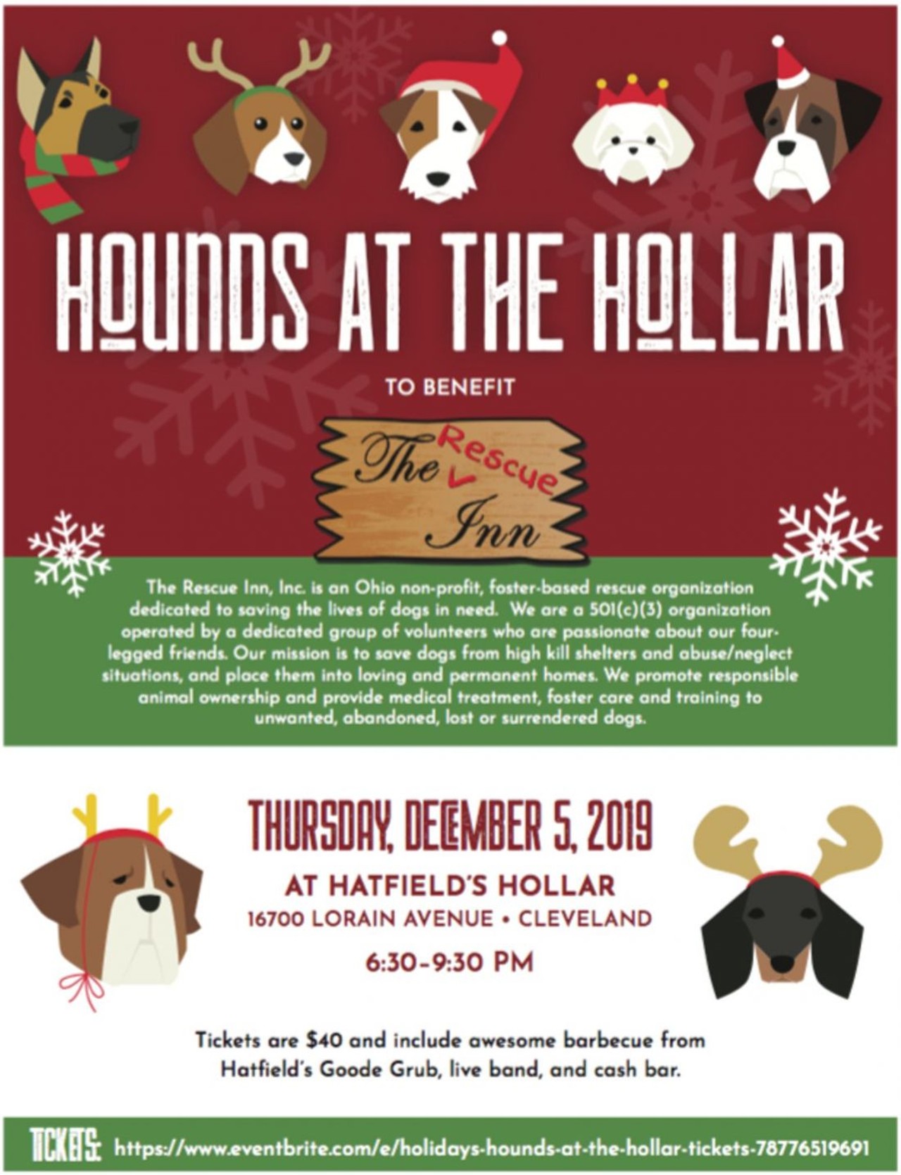  Hounds at the Hollar 
Thu, Dec. 5
Poster Artwork via The Rescue Inn