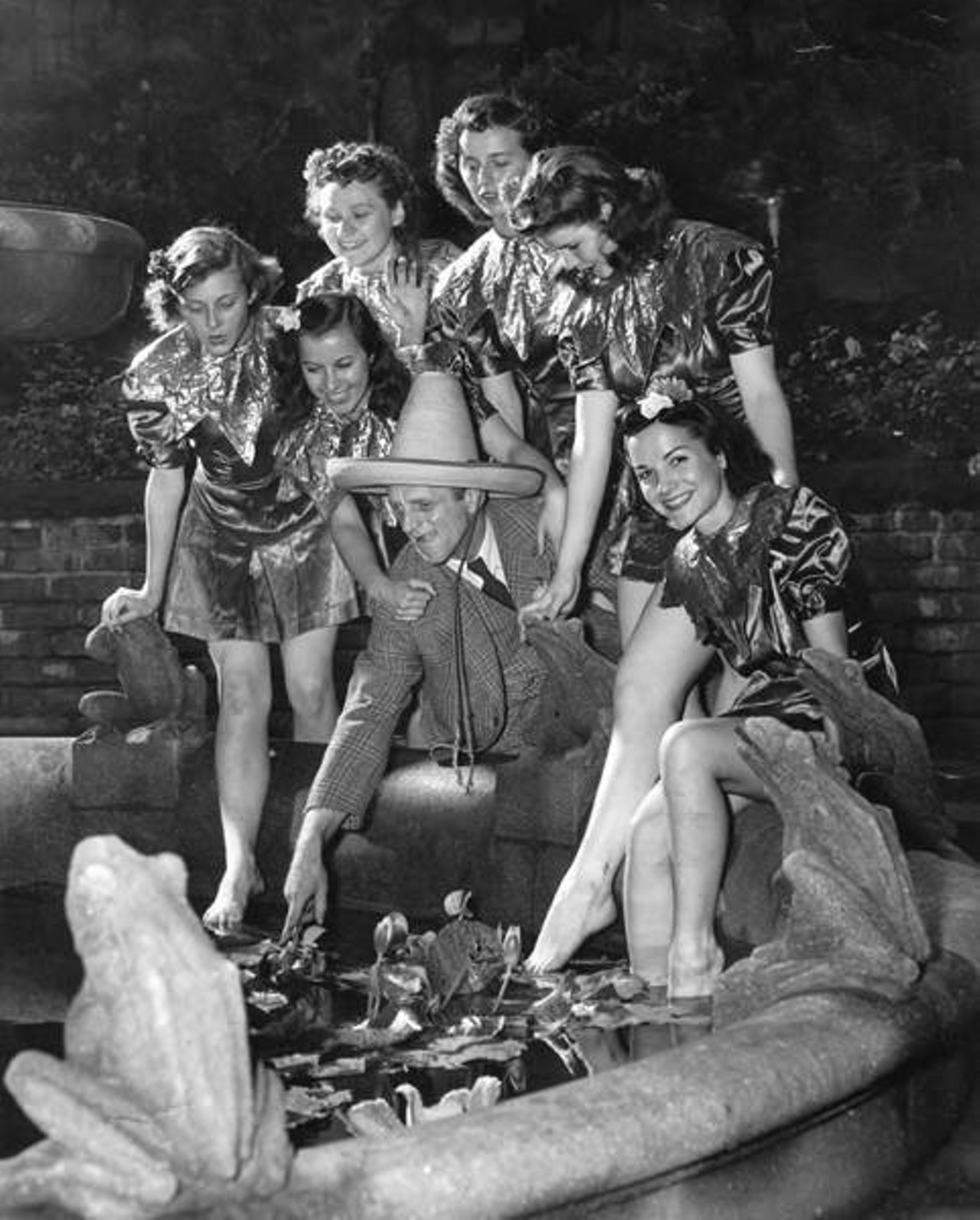 Bertholde Lange and chorus girls from Rio Rita, 1942.
