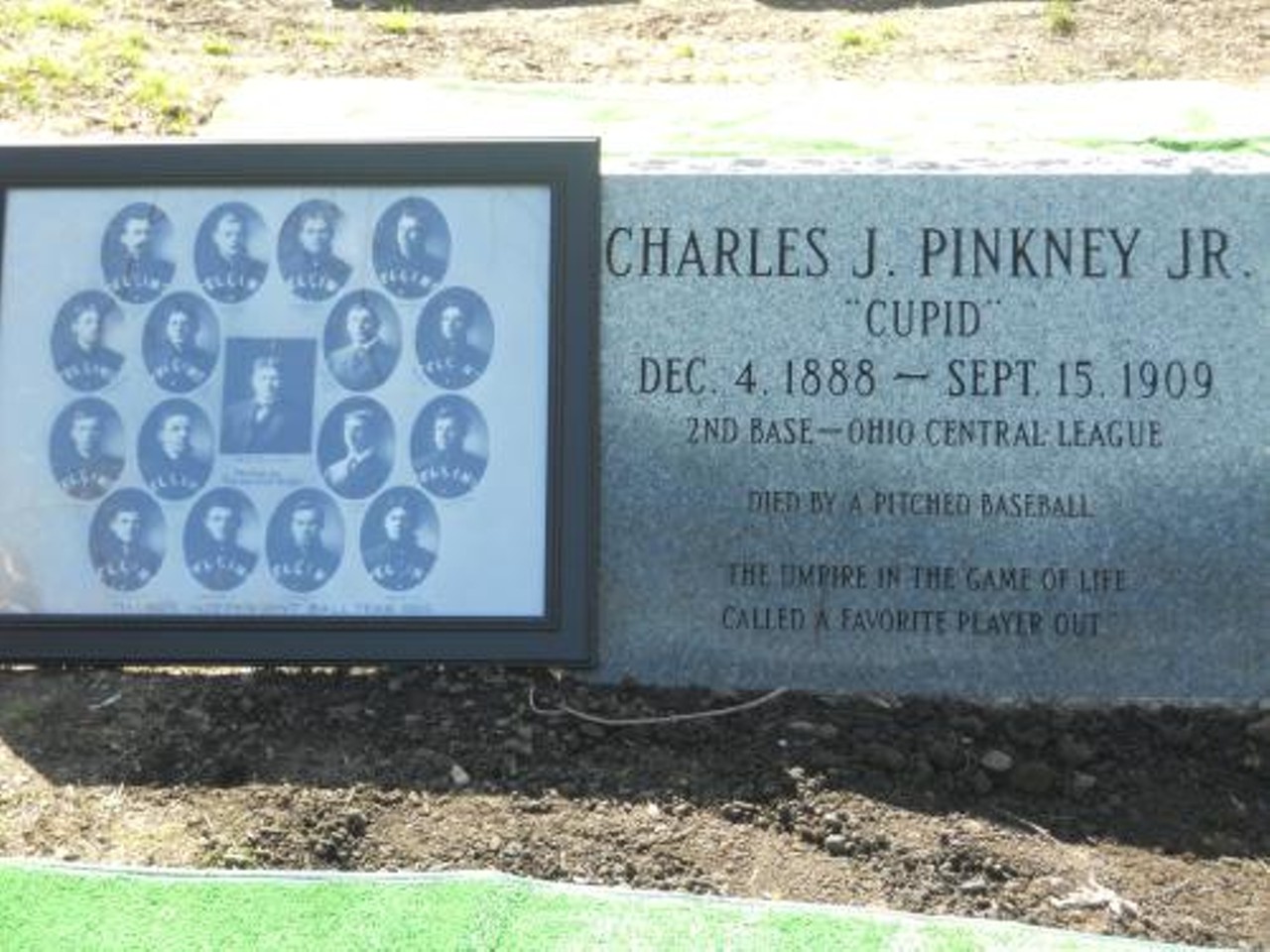 Charles J. "Cupid" Pinkney (1888-1909) - Lakeview Cemetery 
Charles is another baseball player to die from being hit by a pitch, but he never made the majors. Cupid played second base for the Ohio Central League and was a reported fan favorite.