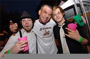 216 singer Jason Popson (center) parties at the Scene Music Festival. - Walter Novak