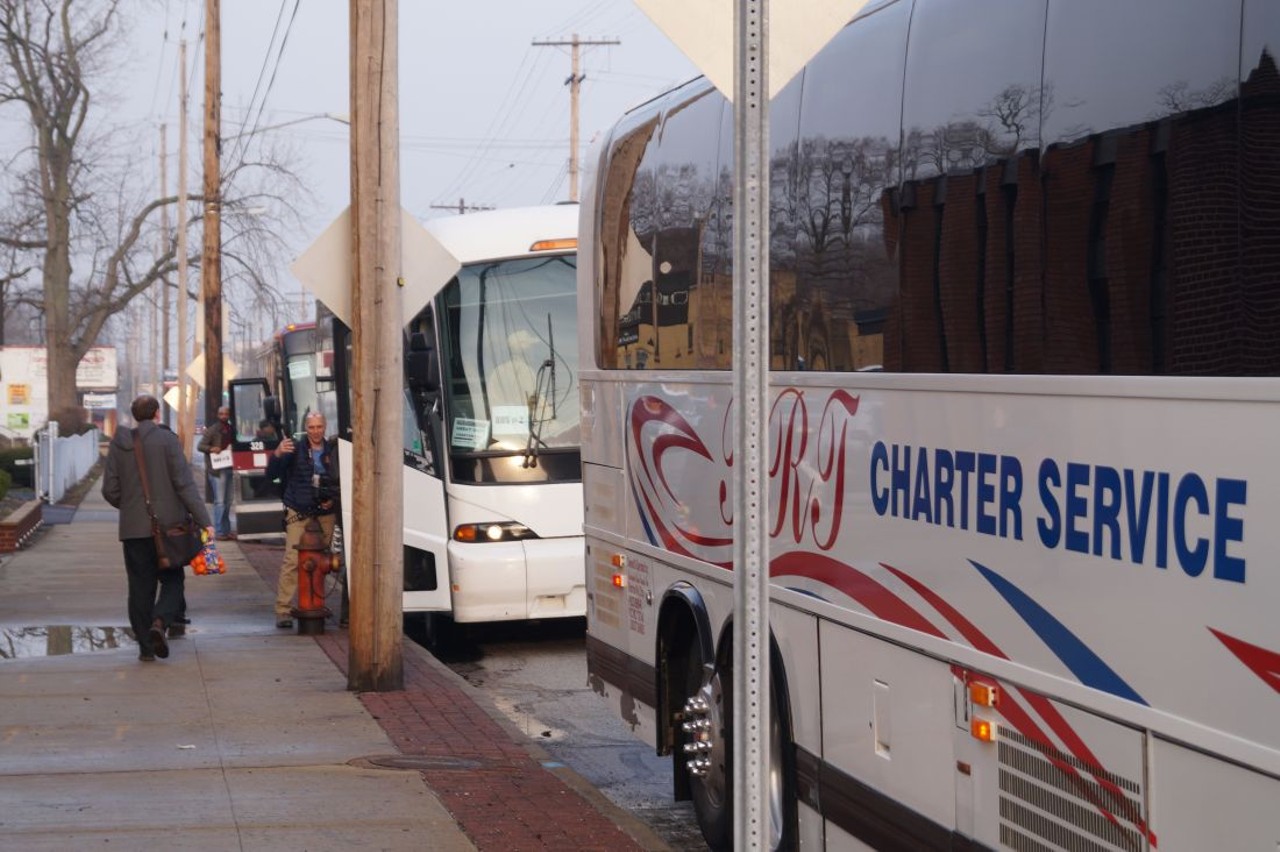 GCC chartered three buses. Olivet's robust contingent filled up a single bus all by itself. (Media was in bust #2 with the GCC Strategy team and others). Buses departed at 8:30 a.m.