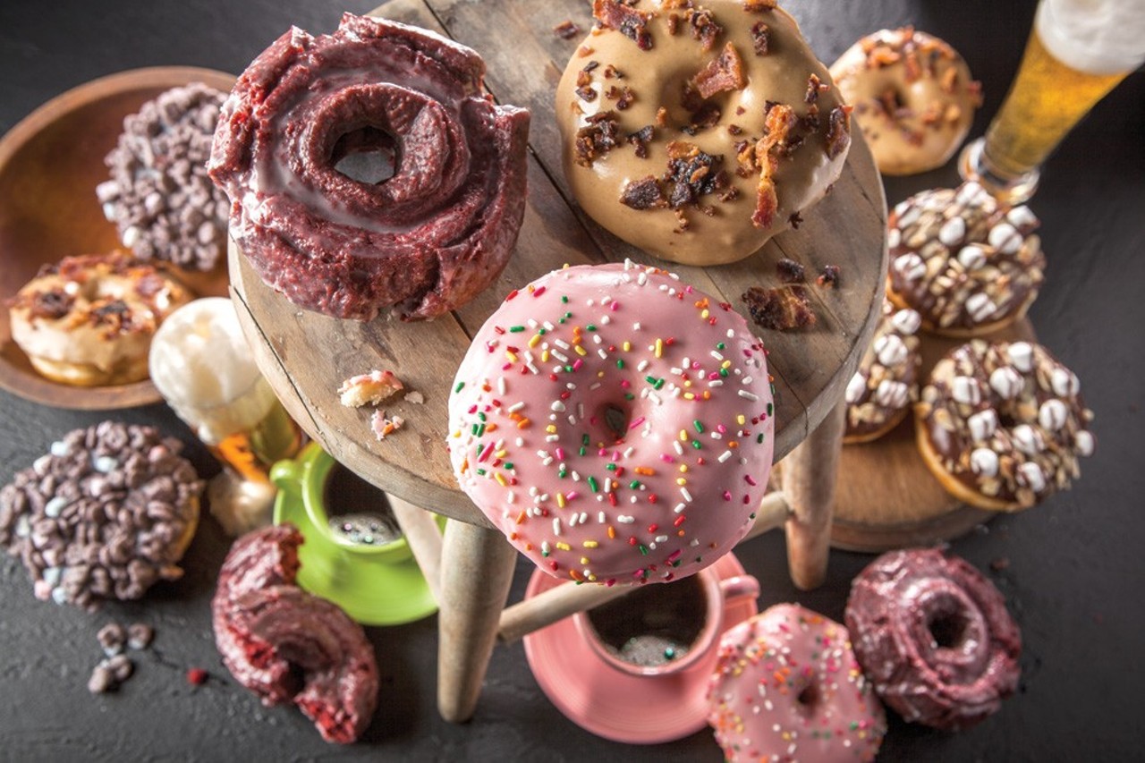  Brewnuts
6501 Detroit Ave., 216-600-9579
Ever since opening this past September, the 1,200-square-foot corner space at the bustling intersection of West 65th and Detroit has been mobbed by adoring and supportive fans who gobble up doughnuts like the maple-bacon bourbon ale, coffee porter with toffee, and the classic glazed made with Great Lakes Dortmunder. On a busy day, the shop flies through literally thousands of doughnuts, each and every one of them hand rolled, hand cut, fried and glazed by a human.
Photo by Barney Taxel