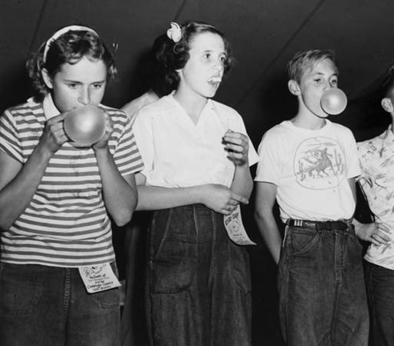 Bubble blowing contest, 1952.