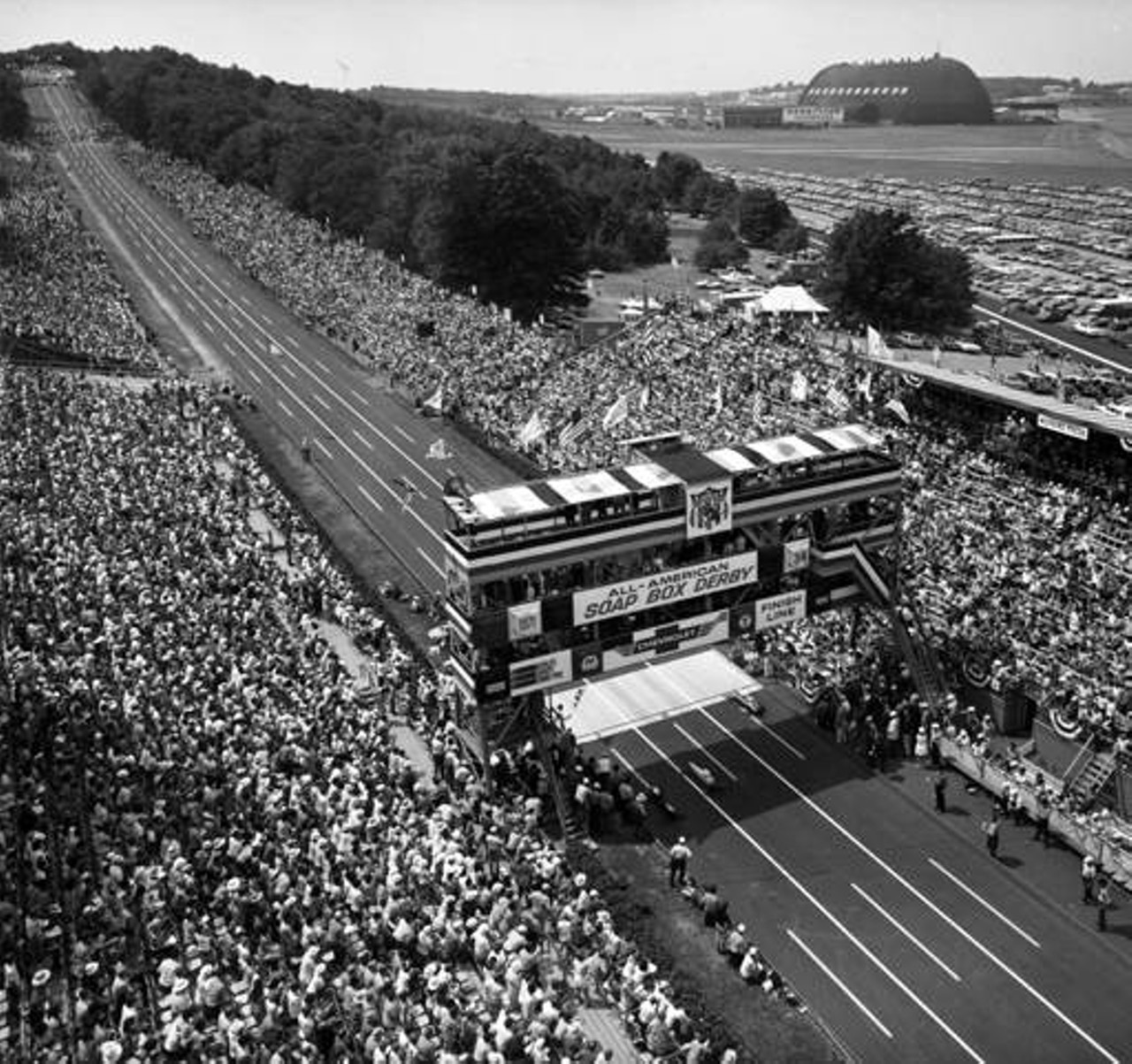 Finish line at the All-American Soap Box Derby in 1971.