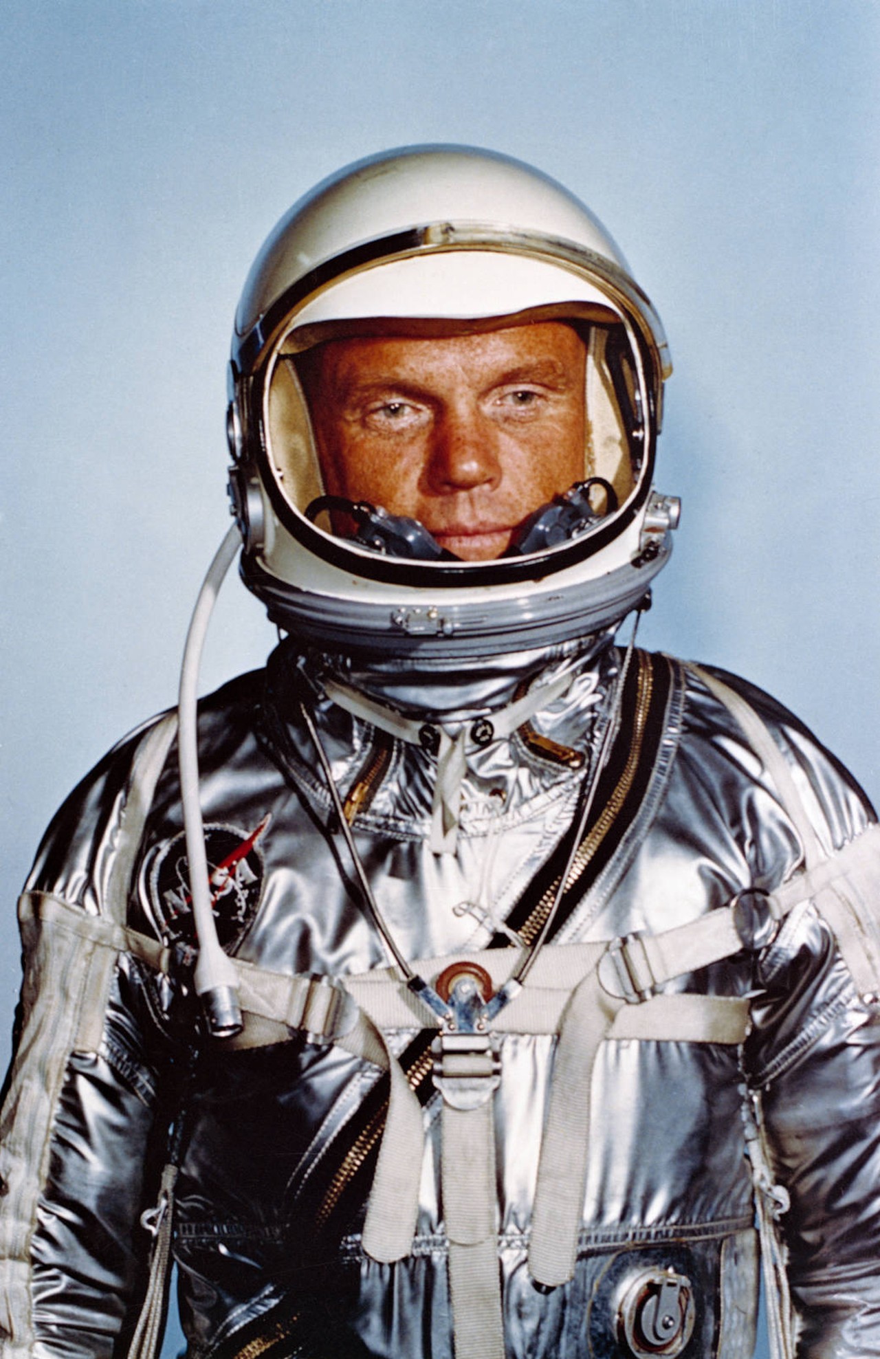 Astronaut John H. Glenn, Jr., in his Mercury flight suit.