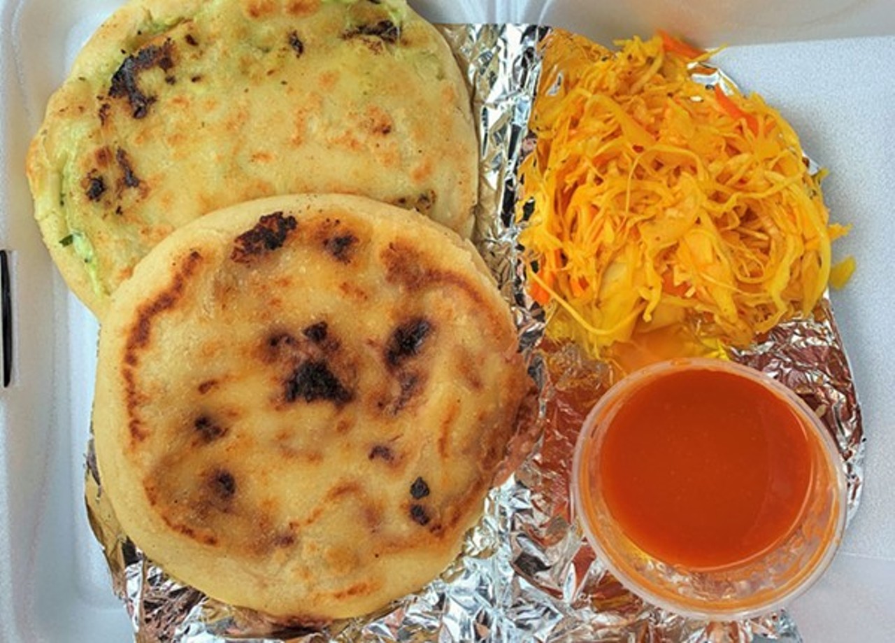  Pupusas at Pupuseria Katarina
1409 Brookpark Rd., Cleveland
Authentic El Salvadoran cuisine in Cleveland? Sign us up. Naturally, Pupuseria Katarina excels at El Salvadoran pupusas, thick corn pancakes stuffed with various fillings and fried on a griddle. They offer a full slate of options, from simple cheese to &#147;Pupusa Loca&#148;, which is kind of like the kitchen sink version stuffed with every filling on the menu. Simpler is better, in my opinion, with cheese or maybe cheese, beans and pork rising to the top. Fried to order, the pupusas arrive hot, crisp and corny. 
Photo via Scene Archives