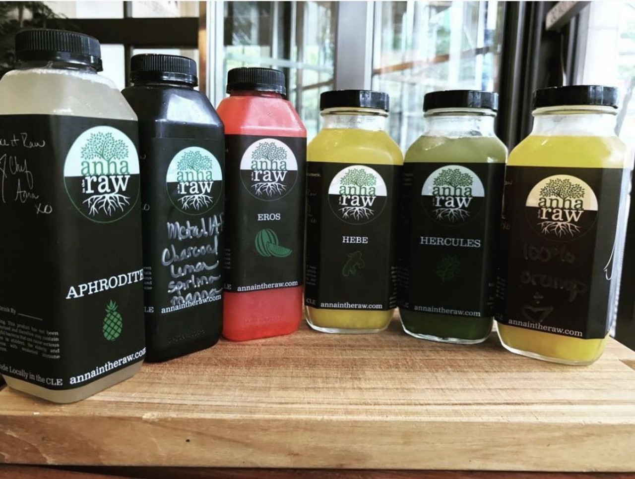  Anna In The Raw
1300 East Ninth St., Cleveland 
Anna Harouvis' cafe that she owns in the lobby of the IMG Building is actually called Good To Go Cafe, but everyone knows Anna better from her line of juices called Anna In The Raw. 
Photo via @AnnaInTheRaw/Instagram
