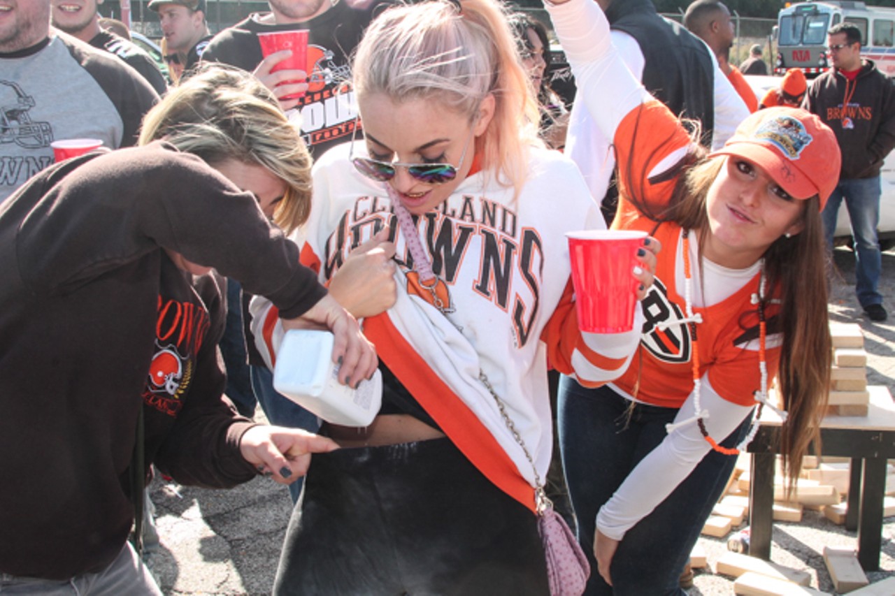 LOOK: Halloween tailgaters fill Muni Lot for Browns-Steelers game