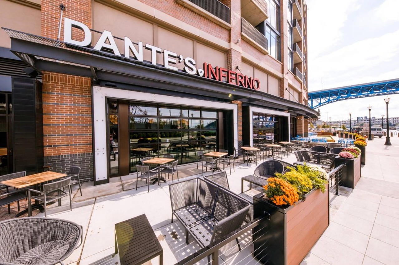   Inferno Flats
1059 Old River Rd., Cleveland 
Dante Boccuzzi of Dante and Ginko saw success of his pizza stand at Progressive Field and so when a space became available in the East Bank of the Flats, he jumped on it to take his pizza concept from a stand to a full service restaurant and bar with great views of the Cuyahoga.
Photo via Dante&#146;s Inferno Flats/Facebook
