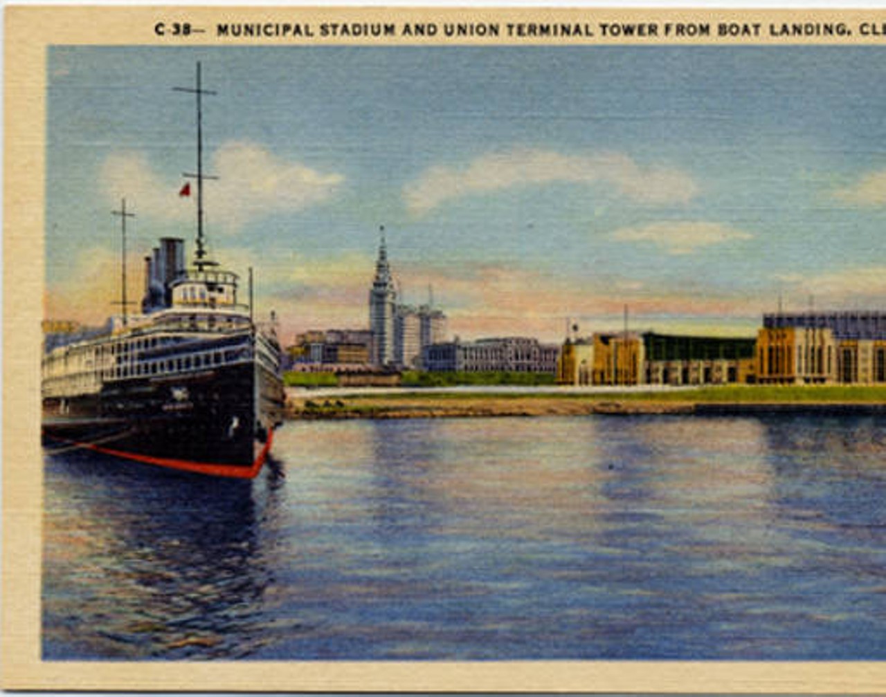 Cleveland's Municipal Stadium from the Lake Erie side