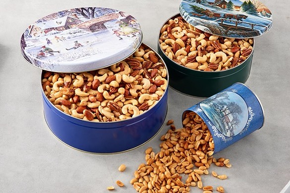 Hillson Nuts

A deluxe tin of mixed nuts like cashews, pecans, almonds, hazelnuts and Brazils from Hillson Nuts, an 87-year-old Cleveland company, is a holiday tradition.
