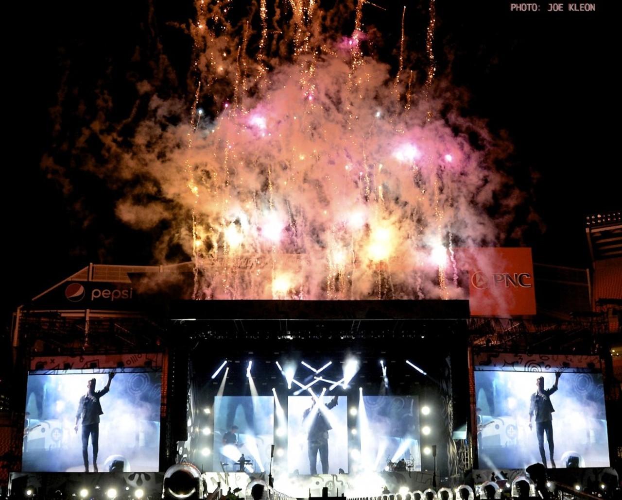 One Direction Performing at FirstEnergy Stadium, photo by Joe Kleon.