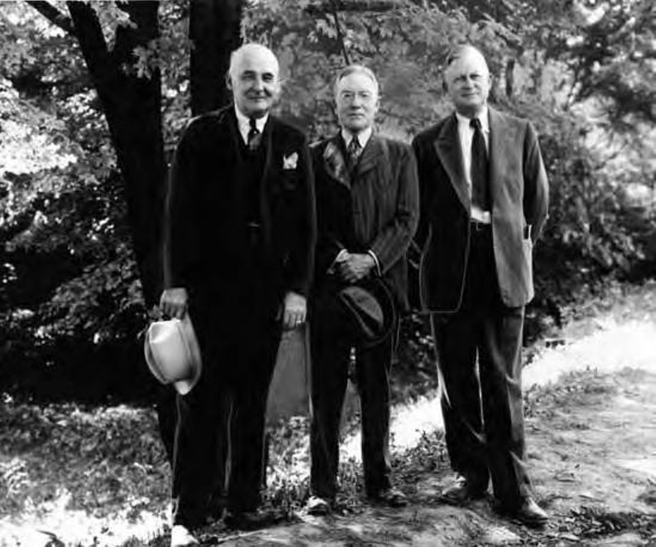  James C. Jones, John D. Rockefeller, and Jay Downer at Forest Hill Park, 1938 