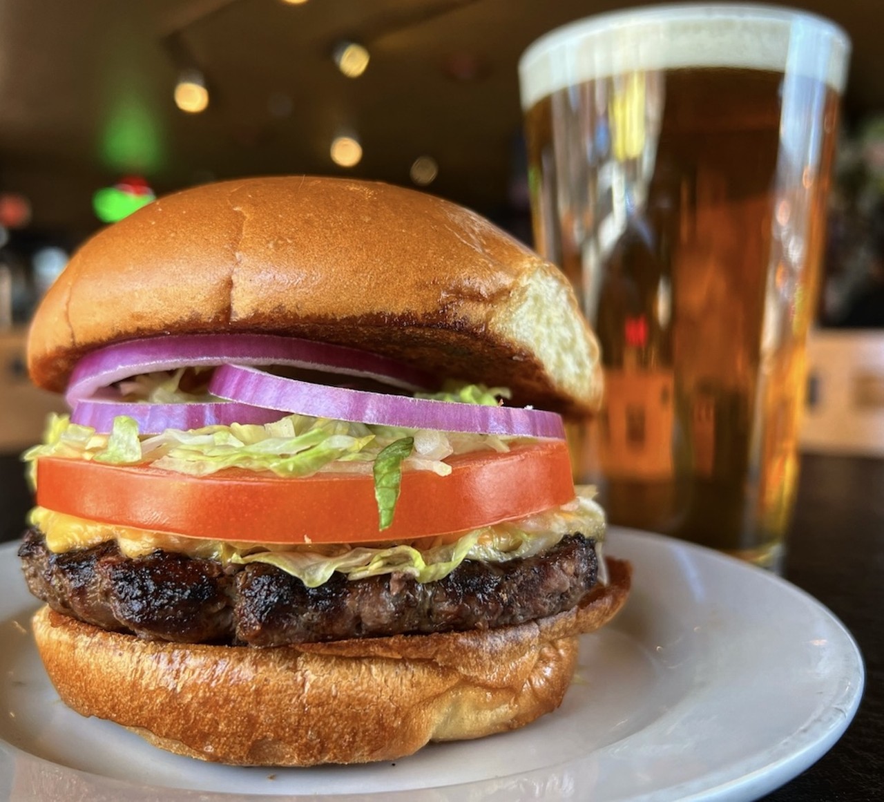  Buckeye Beer Engine
15315 Madison Ave., Lakewood 
Buckeye Beer Engine is offering their signature third-pound, chargrilled Ohio beef patty topped with melted American cheese, lettuce, tomato, and red onion. House-made black bean patty substitute (vegetarian).