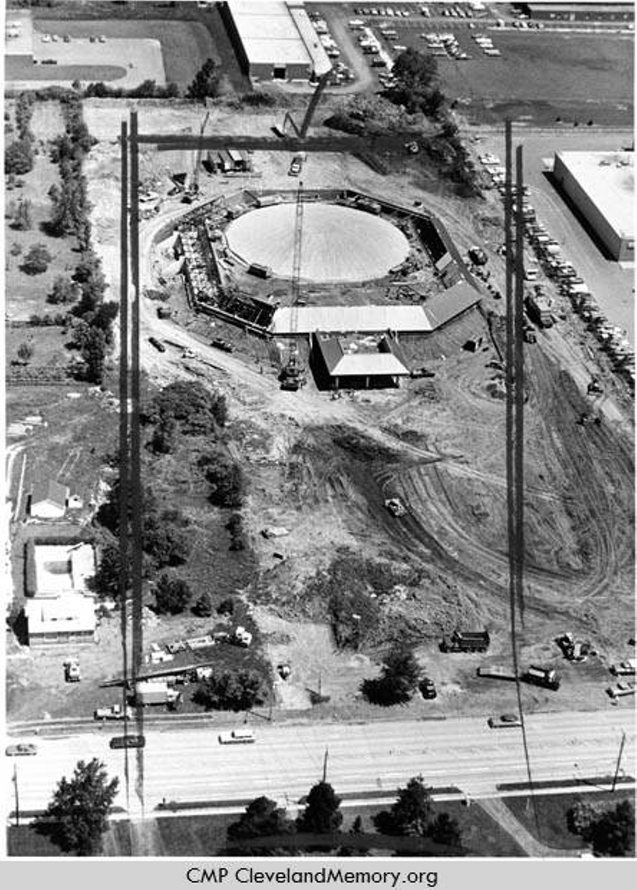 Aerial view of Front Row Theater, 1974