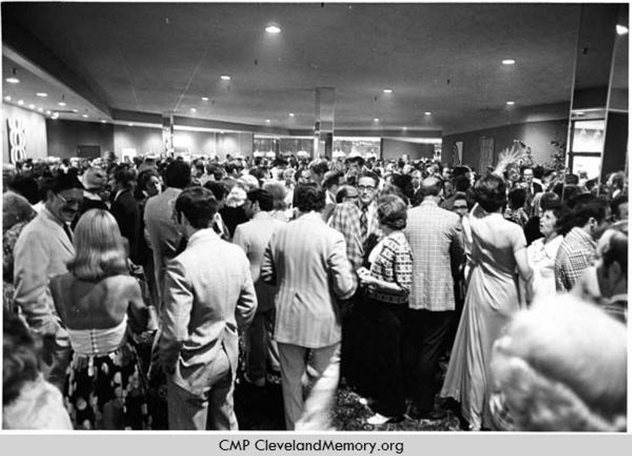 Lobby Crowd Sammy Davis Jr Benefit opening at Front Row, 1974