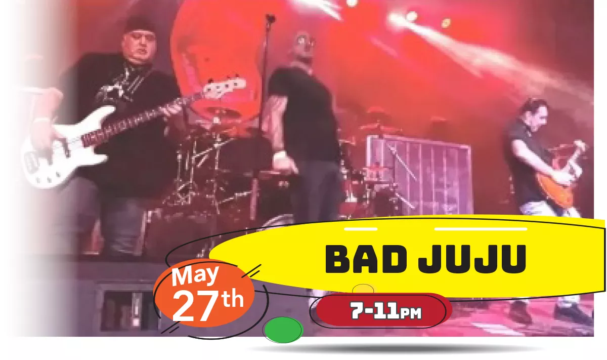 Join us for Bad JuJu playing LIVE at Whiskey Island Still & Eatery Friday, May 27th at 7-11pm!
