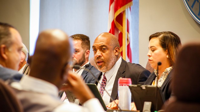 Council President Blaine Griffin, center, at a 2023 meeting