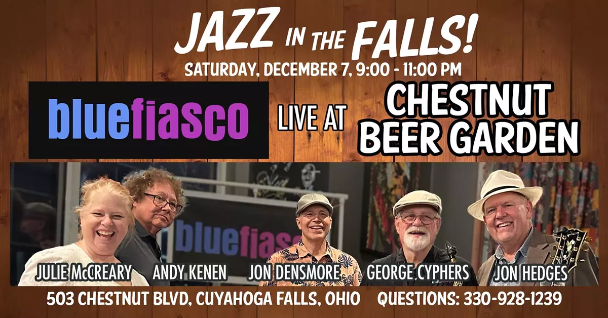 Blue Fiasco playing live jazz at Chestnut Beer Garden, Cuyahoga Falls, Ohio
