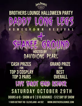 Image: Brothers Lounge Halloween Party featuring Daddy Long Legs Homegrown Revival and Shakee Ground