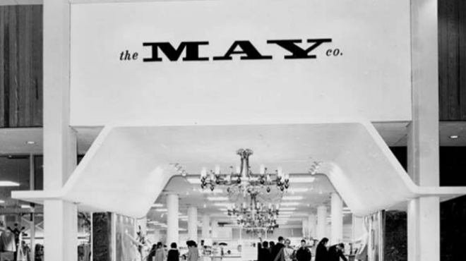 A vintage image of the May Company department store in Parmatown Mall.