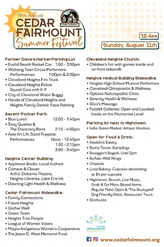 Image: Cedar Fairmount Summer Festival